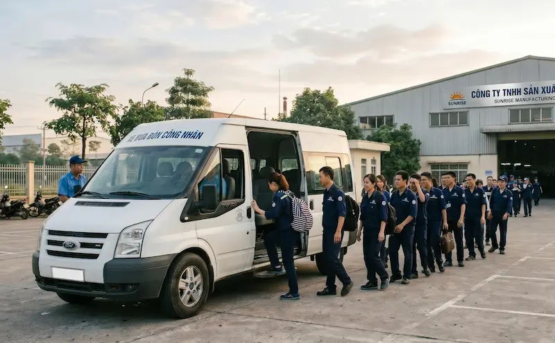 Xe 16 chỗ đưa đón nhân viên khu công nghiệp tại TP.HCM – X7Travel